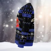 Baltimore Ravens Santa’s Holiday Cheer Ugly Christmas Sweater Left - TeeUgly