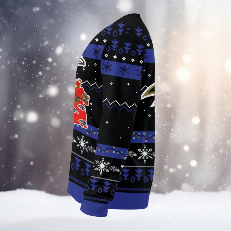 Baltimore Ravens Santa’s Holiday Cheer Ugly Christmas Sweater