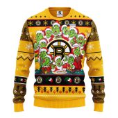 Boston Bruins 12 Grinch Xmas Day Ugly Christmas Sweater - TeeUgly