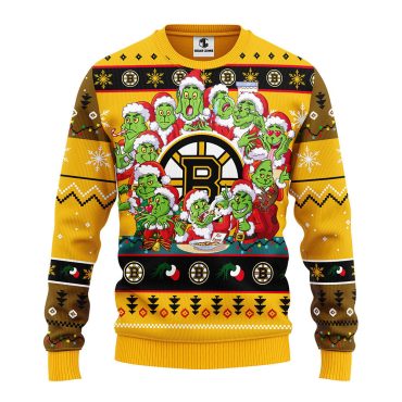 Boston Bruins 12 Grinch Xmas Day Ugly Christmas Sweater