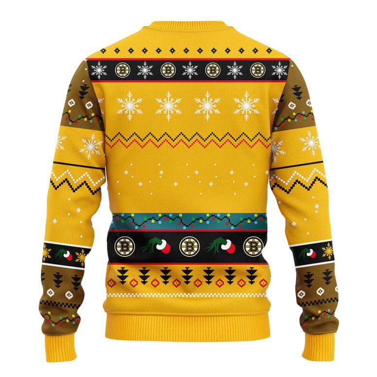 Boston Bruins 12 Grinch Xmas Day Ugly Christmas Sweater