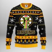 Boston Bruins Funny Grinch Ugly Christmas Sweater - TeeUgly