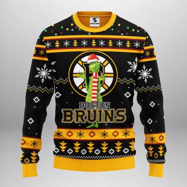 Boston Bruins Funny Grinch Ugly Christmas Sweater