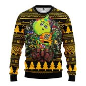 Boston Bruins Grinch Hug Ugly Christmas Sweater - TeeUgly