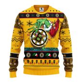 Boston Bruins Grinchs Holiday Twist Ugly Christmas Sweater - TeeUgly