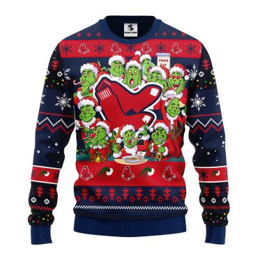 Boston Red Sox 12 Grinch Xmas Day Ugly Christmas Sweater