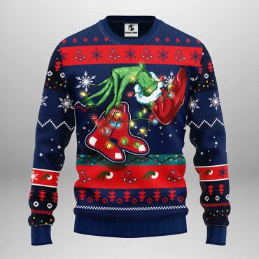 Boston Red Sox Funny Grinch Ugly Christmas Sweater