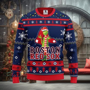 Boston Red Sox Grinch Holiday Cheer Ugly Christmas Sweater