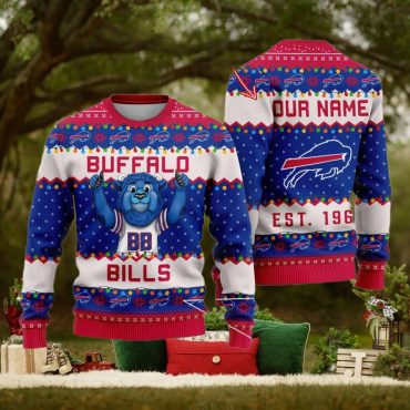 Buffalo Bills Blue Lion Holiday Spirit Ugly Christmas Sweater