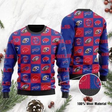 Buffalo Bills Bold Logo Block Ugly Christmas Sweater