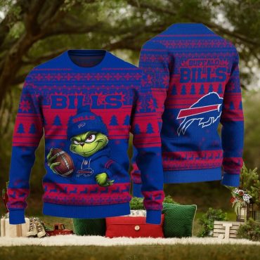 Buffalo Bills Grinchy Football Cheer Ugly Christmas Sweater