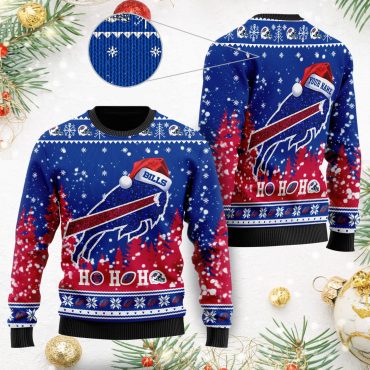 Buffalo Bills Ho Ho Ho Touchdown Ugly Christmas Sweater