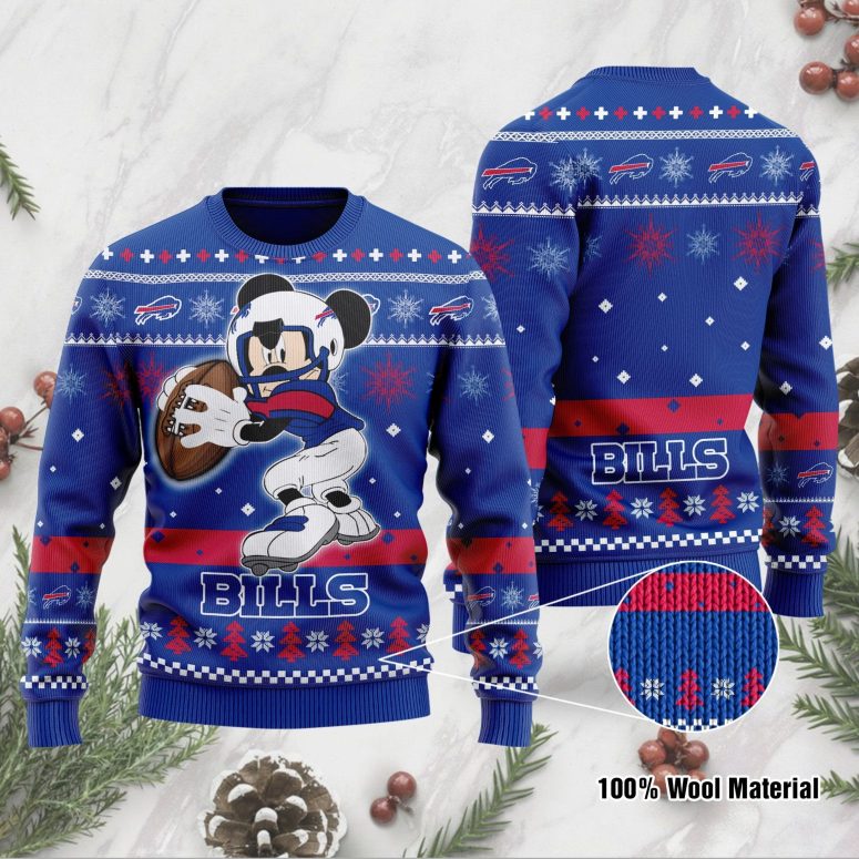 Buffalo Bills Mickey Football Fantasy Ugly Christmas Sweater