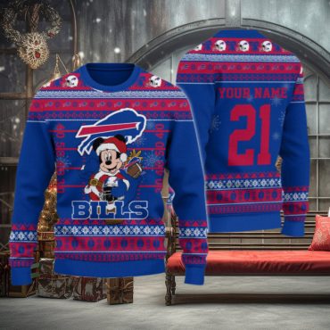 Buffalo Bills Mickey's Holiday Touchdown Ugly Christmas Sweater