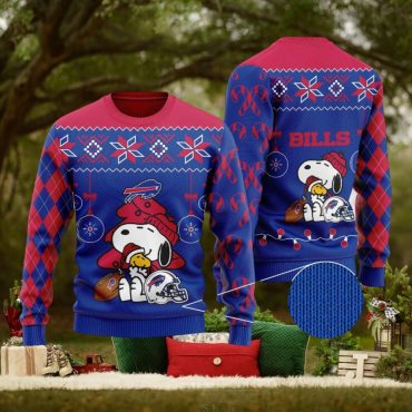 Buffalo Bills Snoopy Holiday Cheer Ugly Christmas Sweater