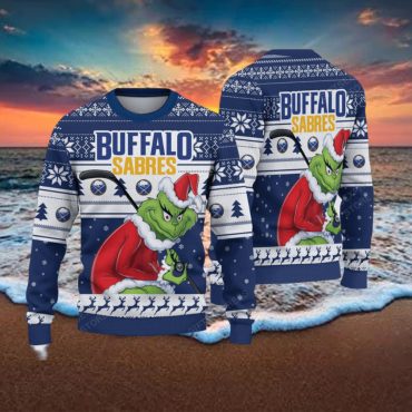 Buffalo Sabres Grinch Beach Vibes Ugly Christmas Sweater