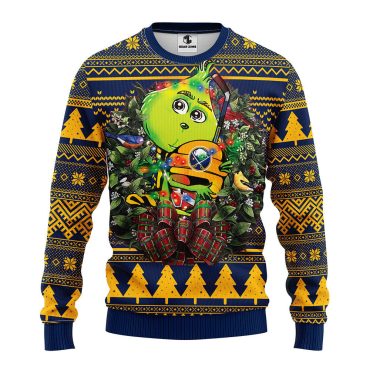 Buffalo Sabres Grinch Hug Ugly Christmas Sweater