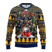 Buffalo Sabres Holiday Wreath Celebration Ugly Christmas Sweater