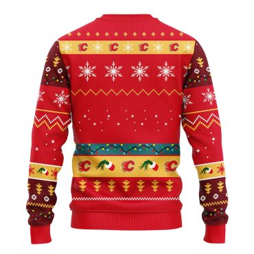 Calgary Flames 12 Grinch Xmas Day Ugly Christmas Sweater