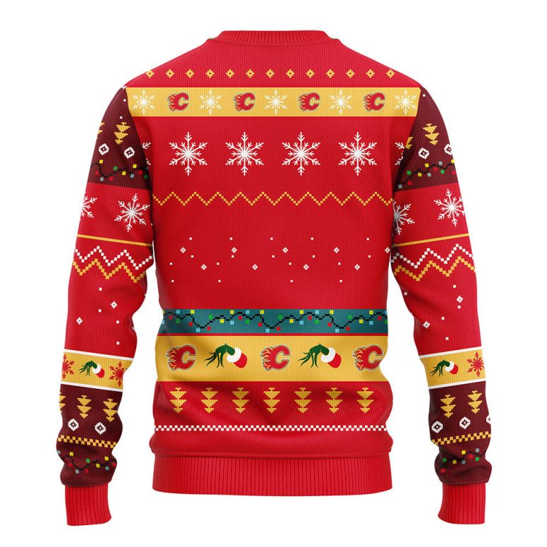 Calgary Flames 12 Grinch Xmas Day Ugly Christmas Sweater
