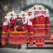 Calgary Flames Festive Fury Ugly Christmas Sweater