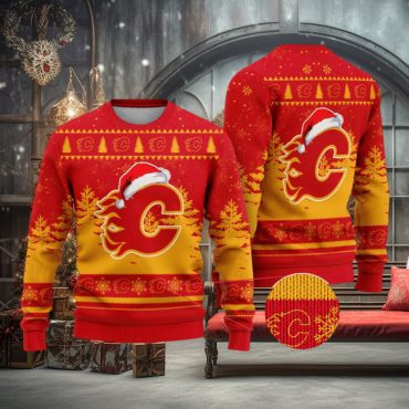 Calgary Flames Winter Blaze Ugly Christmas Sweater