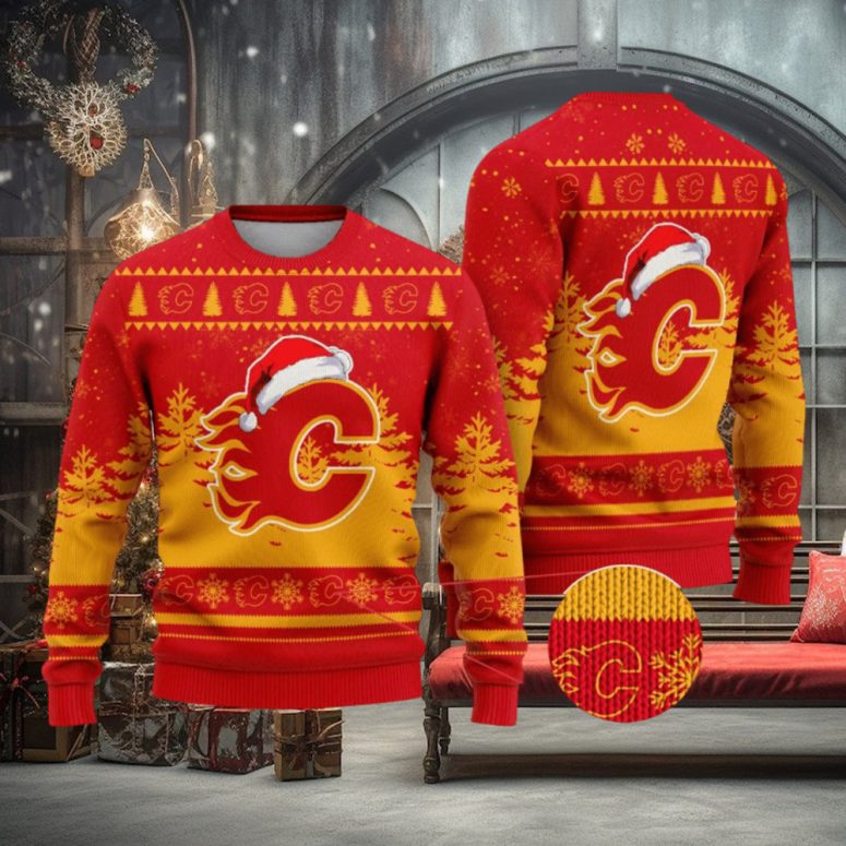 Calgary Flames Winter Blaze Ugly Christmas Sweater