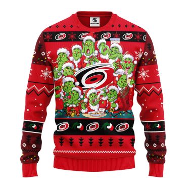 Carolina Hurricanes 12 Grinch Xmas Day Ugly Christmas Sweater