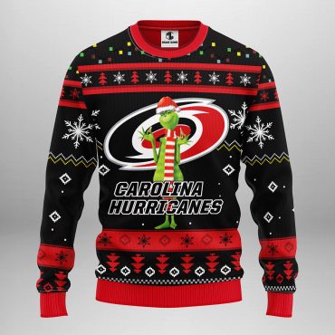 Carolina Hurricanes Funny Grinch Ugly Christmas Sweater