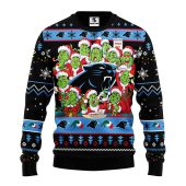 Carolina Panthers 12 Grinch Xmas Day Ugly Christmas Sweater