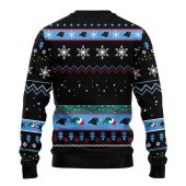 Carolina Panthers 12 Grinch Xmas Day Ugly Christmas Sweater Back - TeeUgly