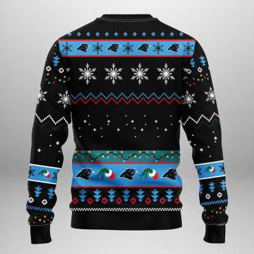 Carolina Panthers Grinch Hand Ugly Christmas Sweater