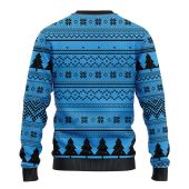 Carolina Panthers Grinch Hug Ugly Christmas Sweater Back - TeeUgly