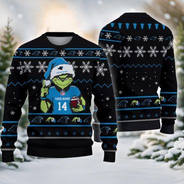 Carolina Panthers Grinch Touchdown Spirit Ugly Christmas Sweater