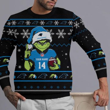 Carolina Panthers Grinch Touchdown Spirit Ugly Christmas Sweater