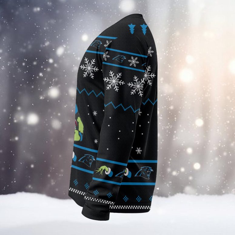 Carolina Panthers Grinch Touchdown Spirit Ugly Christmas Sweater