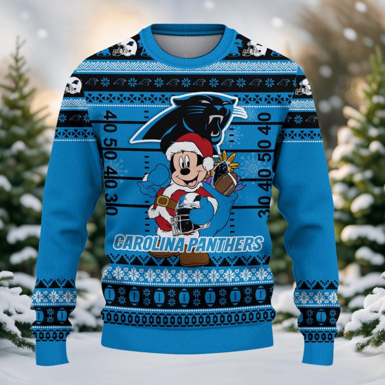 Carolina Panthers Mickey’s Christmas Football Ugly Christmas Sweater