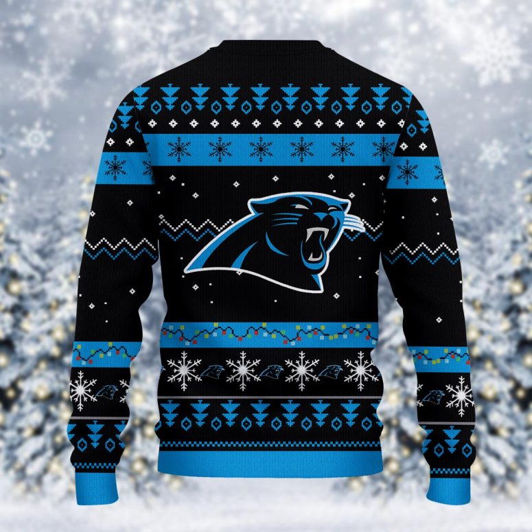 Carolina Panthers Santa’s Cheerful Holiday Ugly Christmas Sweater