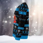 Carolina Panthers Santa’s Cheerful Holiday Ugly Christmas Sweater Left - TeeUgly
