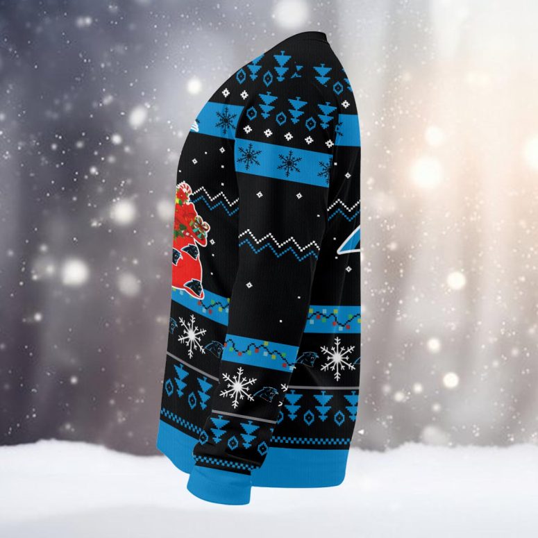 Carolina Panthers Santa’s Cheerful Holiday Ugly Christmas Sweater