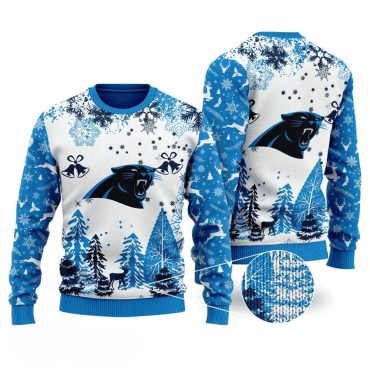 Carolina Panthers Winter Wonderland Ugly Christmas Sweater