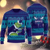 Charlotte Hornets Grinch Stolen Ugly Christmas Sweater