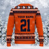 Chicago Bears Mickey Field Cheer Ugly Christmas Sweater Back - TeeUgly