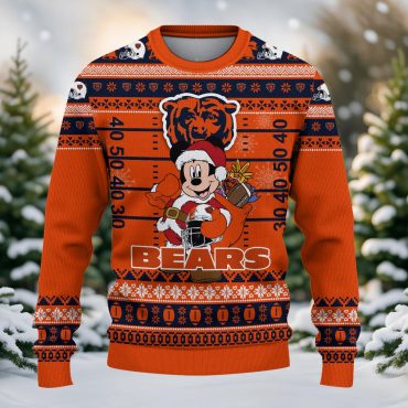 Chicago Bears Mickey Field Cheer Ugly Christmas Sweater