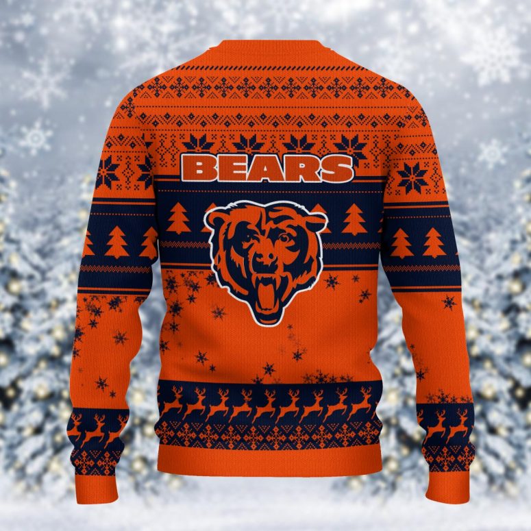Chicago Bears Orange Santa Grinch Ugly Christmas Sweater