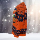 Chicago Bears Orange Santa Grinch Ugly Christmas Sweater Left - TeeUgly