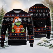 Chicago Bears Personalized Grinch Player Ugly Christmas Sweater - TeeUgly