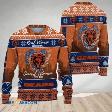 Chicago Bears Real Women Smart Women Ugly Christmas Sweater