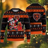 Chicago Bears Santa Lights Dab Ugly Christmas Sweater - TeeUgly