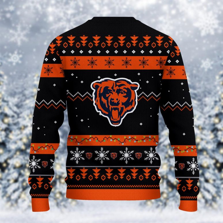 Chicago Bears Santa Lights Dab Ugly Christmas Sweater